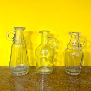 Set of vintage glass bottles apothecary decor
